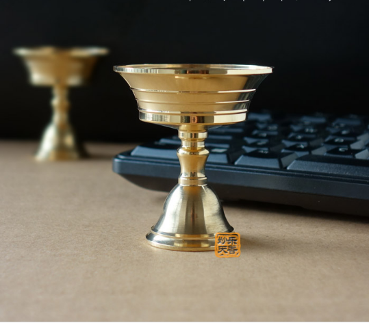 Ghee Lamp Candle Holder Tibetan Brass